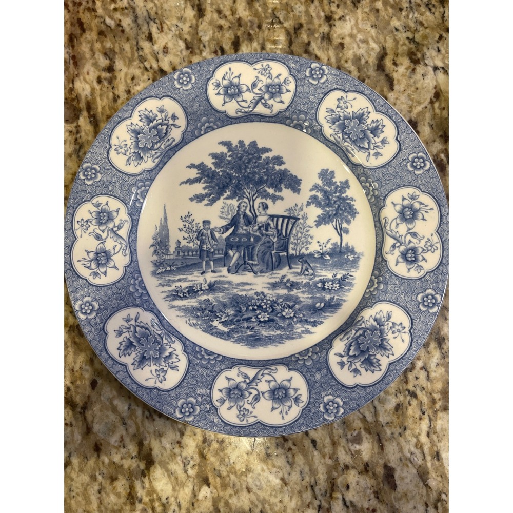 Adams Blue Lawnton Dinner Plate English Transferware Blue White Made in England